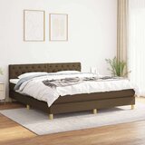  Box spring postelja z vzmetnico temno rjava 160x200 cm blago, (20899611) Cene