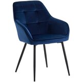 Unique Furniture Tamno plave baršunaste blagovaonske stolice u setu s naslonima za ruke 2 kom Nolan Square – | shoptok.hr