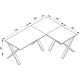 MID.YOU KOTNA PISALNA MIZA leseni material srebrne barve, bela | Shoptok.si