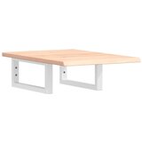  Zidna polica za umivaonik od čelika i masivne hrastovine Smeđa 40 x 60 x 2 cm | shoptok.hr