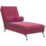  masažni počivalnik z vzglavnikom vinsko rdeč žamet | Shoptok.si