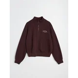 Pamučna half-zip dukserica s vezenim natpisom