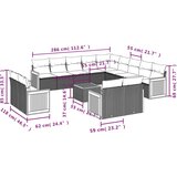  14-dijelni set vrtnih sofa s jastucima poliratan Bež | shoptok.hr