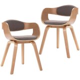 Furnova Jedilni stoli 2 kosa ukrivljen les in taupe blago, (21928972) | Shoptok.si