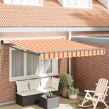 vidaXL samodejna retraktibilna tenda rumena in oranžna 300x250 cm | Shoptok.si
