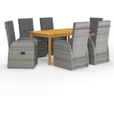  7-dijelni vrtni blagovaonski set sivi Siva | shoptok.hr