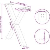  Noge za stolić u obliku slova X 2 kom bijele 60x(42-43) cm | shoptok.hr