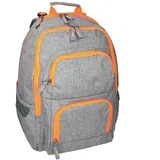 Zaobljena šolska torba, nahrbtnik : E-Bag siva in oranžna 46 x 34 x 22 cm