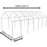  Čelični okvir za šator za zabave od 12 x 6 m | shoptok.hr