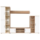  Zidni TV element s LED svjetlima boja hrasta sonome i bijela | shoptok.hr
