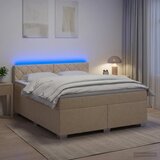  Krevet s box springom, madracem i LED-om Krem 180 x 200 cm | shoptok.hr