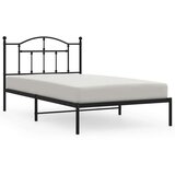 Metalni okvir za krevet s uzglavljem crni 107x203 cm | shoptok.hr