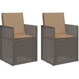 Vrtne stolice za blagovanje 2 pcs Svijetlosiva i taupe PP | shoptok.hr