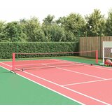 vidaXL Teniška mreža Črna in rdeča 494.5 x 90 x 87 cm Poliester | Shoptok.si