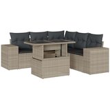 vidaXL 6-dijelni set vrtnih sofa od poliratana s jastucima svjetlosivi | shoptok.hr