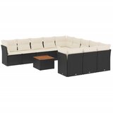  12-dijelni set vrtnih sofa od poliratana s jastucima crni | shoptok.hr