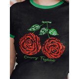 DStreet T-shirt damski z cekinami ROSAWIS czarny | Shoptok.si