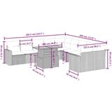  11-dijelni set vrtnih sofa od poliratana s jastucima sivi | shoptok.hr
