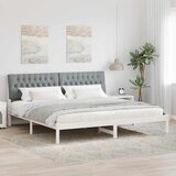  Krevetni okvir s tapiciranim uzglavljem Bijelo 200 x 200 cm | shoptok.hr