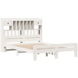 vidaXL Knjižna postelja brez vzmetnice bela 150x200 cm trdna borovina | Shoptok.si