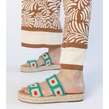 Gemre Green embroidered espadrille sandals Lelis | ePonuda.com