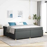  Konstrukcija postelje z vzmetnico Temno siva 200 x 200 cm blago | Shoptok.si