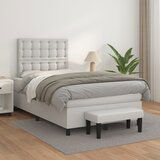 The Living Store Box spring postelja z vzmetnico bel 120x200 cm umetno usnje - Box Spring Postelja, (21503558) Cene