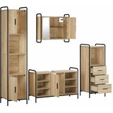  Set ormarića za kupaonicu 4 kom. Hrast sonoma 40 x 36 x 181 cm - Hrast sonoma Ormar ispod sudopera (1 vrata i 2 police) + viseći | shoptok.hr