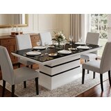  Trpezarijski sto Stander žuti kamen ploca/Metalna bela noga fi 900x750 mm ( 770-728 ) Cene