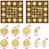  Set božićnih kuglica 88 kom. Zlatno Ø 6 cm Plastika | shoptok.hr