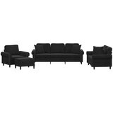 vidaXL 4-dijelni set sofa s jastucima crni baršunasti Cijene