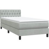 Maison Chic Box spring postelja - Vzmetna postelja z vzmetnico svetlo siv 90x220 cm žamet SL18362, (21894829) Cene