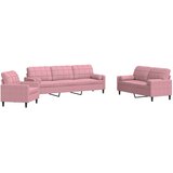  3-dijelni set sofa s jastucima ružičasti baršunasti | shoptok.hr