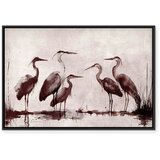  Slika - Herons painted with ink 120x80 U crnom drvenom okviru | shoptok.hr