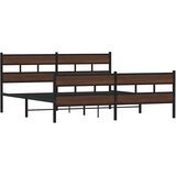  Metalni okvir kreveta bez madraca smeđa boja hrasta 183x213 cm | shoptok.hr
