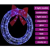 vidaXL Venec z LED lučmi Modra 90 cm Akril | Shoptok.si