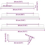  Polica na zidu s policom Zidne 3 pcs Antracit 40 x 9 x 2 5 cm - Antracit 30/35/40 x 9 cm 1 | shoptok.hr