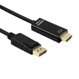 Roline DisplayPort priključni kabel DisplayPort utikač, HDMI A utikač 3 m crna 11045997 DisplayPort kabel Cijene
