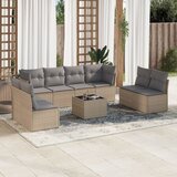 vidaXL 9-dijelni set vrtnih sofa s jastucima bež od poliratana | shoptok.hr