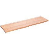 vidaXL Stenska polica svetlo rjava 100x30x2 cm trdna hrastovina Cene