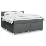 vidaXL Box spring postelja z vzmetnico temno siva 180x200 cm blago | Shoptok.si