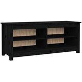  Klupa za cipele crna 110 x 38 x 45,5 cm od masivne borovine | Eponuda.ba