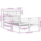  Krevet s regalom za knjige bez madraca 135 x 190 cm od borovine | shoptok.hr