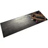 Kuhinjski tepih perivi s uzorkom boce vina 60x180 cm baršunasti