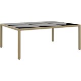  Vrtni stol 200x150x75 cm od kaljenog stakla i poliratana bež | shoptok.hr