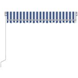 Tenda na ručno uvlačenje s LED svjetlom 300x250 cm plavo-bijela | shoptok.hr