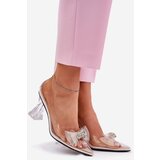 VINCEZA Transparent Heels With Bow | Shoptok.si