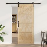 vidaXL Drsna vrata z kompleti 86x211 cm Trd borov les, Notranja vrata 'ORKDAL'86x211x4 cm Trd borov les | Shoptok.si