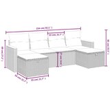  6-dijelni set vrtnih sofa s jastucima crni od poliratana | shoptok.hr
