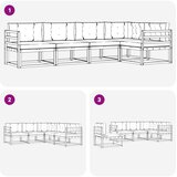  Set vanjskih sofa s jastukom 5 pcs Prirodna i svjetlosiva | shoptok.hr